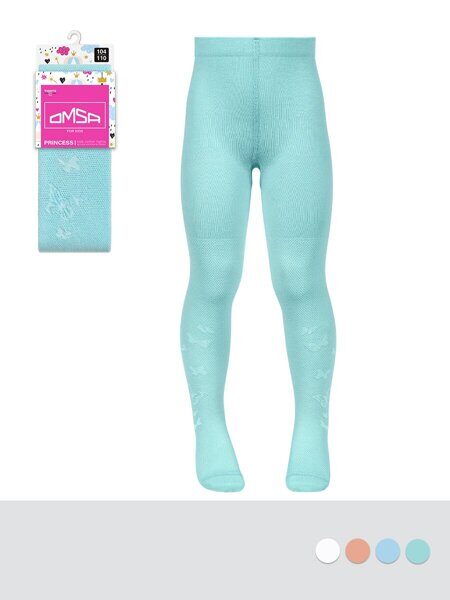 OMSA kids Collant  12A01-1 с ажурным рисунком (бабочки) без пятки Acqua  92-98